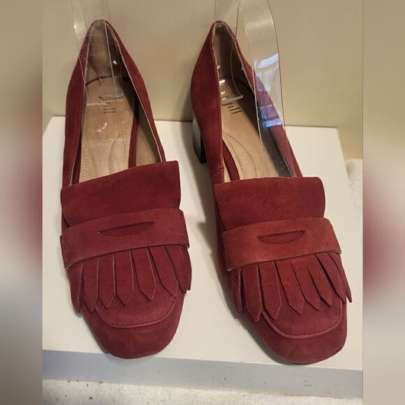 NEW J.Jill "Juliette" Red Suede Kiltie Front Heeled Loafers Sz.10 MSRP $130 - Picture 2 of 8